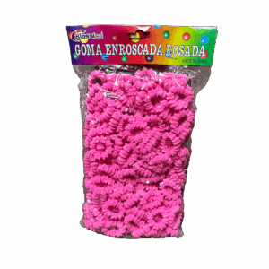 GOMITA DE PELO ENROSCADA ROSADA  KL-605 300/1
